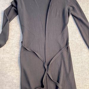 Max Studio Long Black Wrap Cardigan Sz S